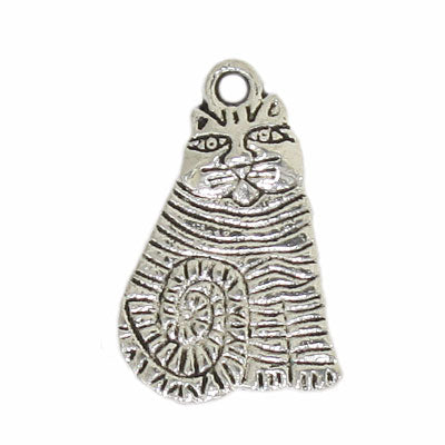 CAT CHARM 20 MM SILVER - 12 PCS