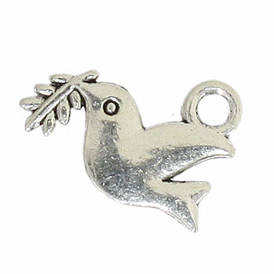 BIRD CHARM 16 MM SILVER - 25 PCS