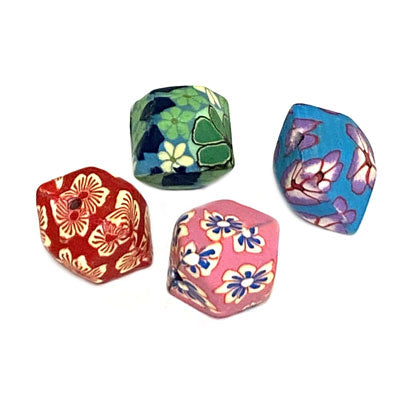 14 MM POLYMER CLAY BEADS MIX COLOURS - 10 PCS