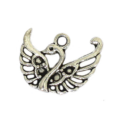 SWAN CHARM 18 MM SILVER - 20 PCS