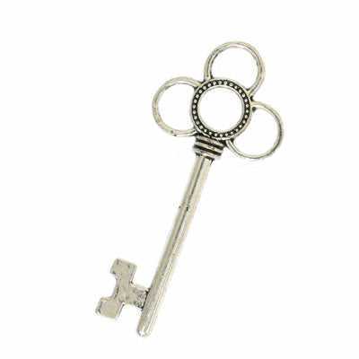 KEY CHARM 52 MM SILVER - 6 PCS