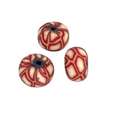 9 X 6 MM POLYMER CLAY RONDELLE BEADS - APPROX 30 PCS