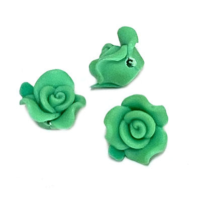 11 X 7 MM POLYMER CLAY FLOWER BEADS - 16 PCS