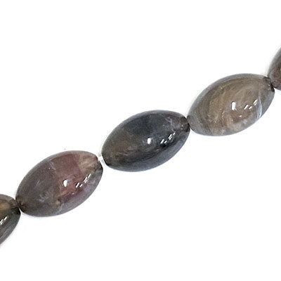 20 X 12 MM OVAL BEADS - DARK SWIRL - 16 PCS