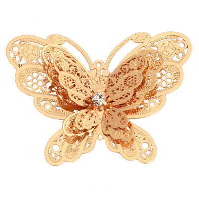 3D 50 MM ROSE GOLD FILIGREE BUTTERFLY - 1PC