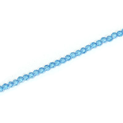 2MM FACETED ROUND CRYSTAL BEADS - APPROX 200 PCS - AQUA