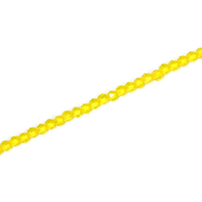 2MM FACETED ROUND CRYSTAL BEADS - APPROX 200 PCS - YELLOW