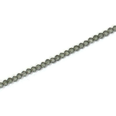 2MM FACETED ROUND CRYSTAL BEADS - APPROX 200 PCS - BLACK DIAMOND