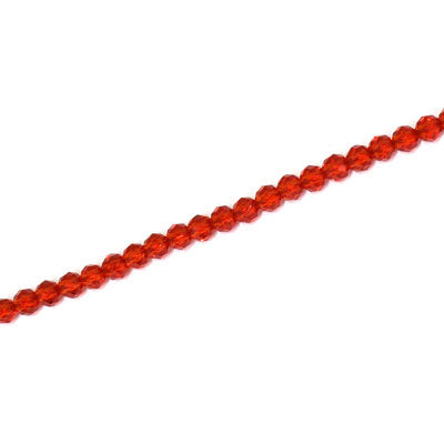 3MM FACETED ROUND CRYSTAL BEADS - APPROX 125 PCS - RED