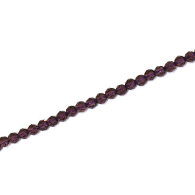 2MM FACETED ROUND CRYSTAL BEADS - APPROX 200 PCS - AMETHYST