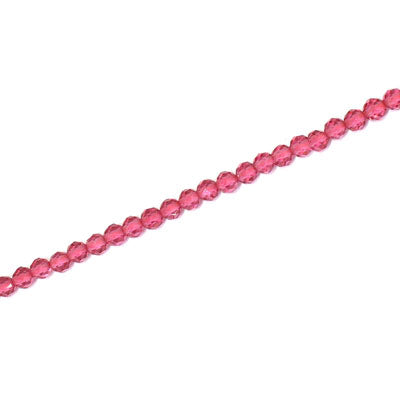 3MM FACETED ROUND CRYSTAL BEADS - APPROX 125 PCS - DARK PINK
