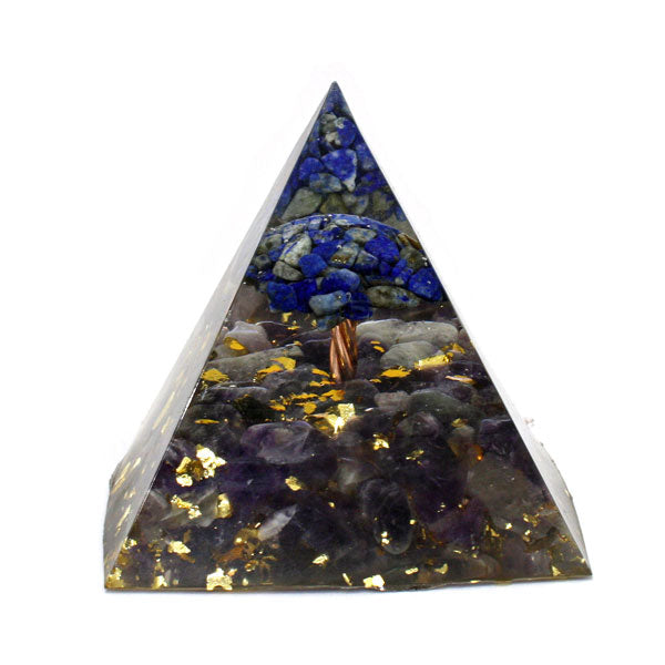 ORGONITE PYRAMID LAPIS LAZULI AND AMETHYST 6CM