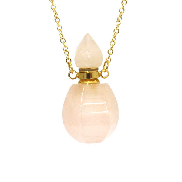 PERFUME BOTTLE ROSE QUARTZ 3.4CM