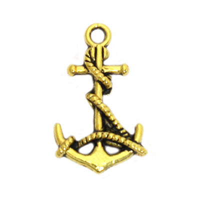 ANCHOR CHARM 18 MM GOLD - 18 PCS