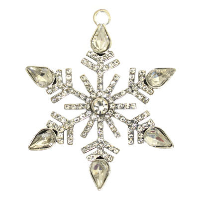 PENDANT CHARM 52 MM SILVER WITH RHINESTONES - 1 PC