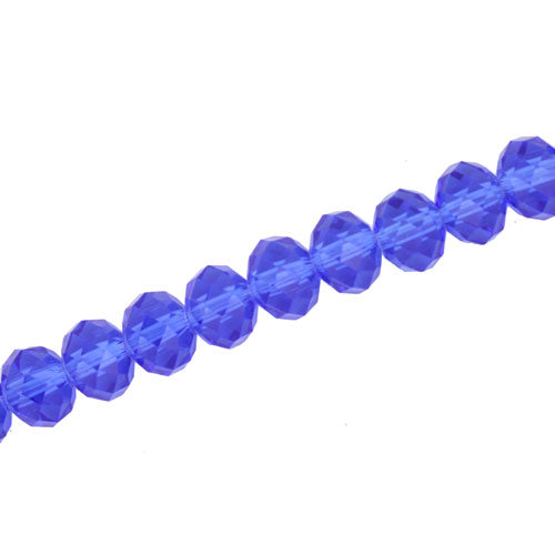 8 X 6 MM CRYSTAL RONDELLE BEADS BLUE - APPROX 72 / PCS