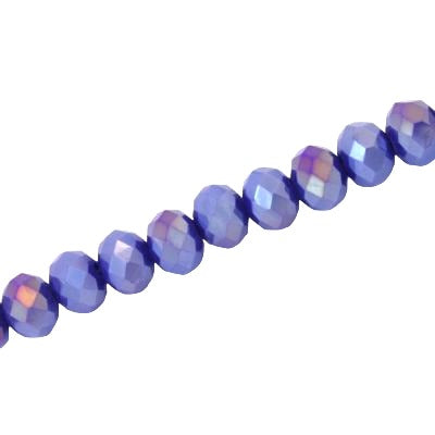 8 X 6 MM CRYSTAL RONDELLE BEADS OPAQUE INDIGO AB - APPROX 72 / PCS