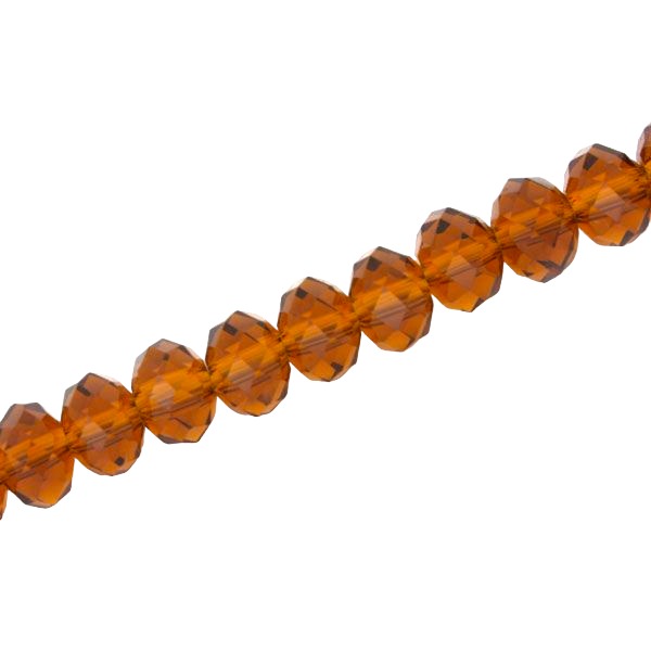 8 X 6 MM CRYSTAL RONDELLE BEADS TOPAZ - APPROX 72 / PCS