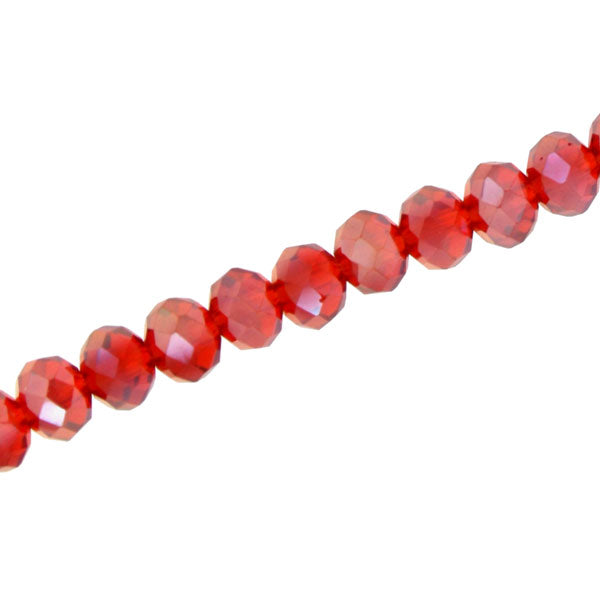 6 X 4 MM CRYSTAL RONDELLE BEADS RED AB - APPROX 100 / PCS
