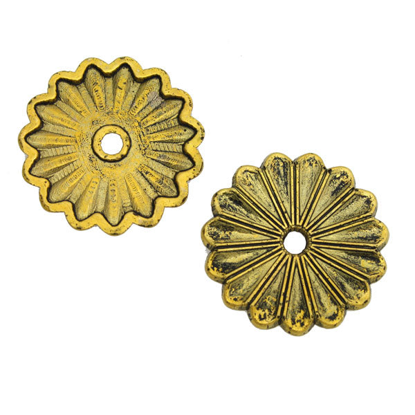 25 MM GOLD FLOWER DISC - 4 PCS