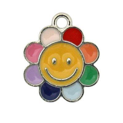 FLOWER FACE CHARM 18 MM - 4 PCS