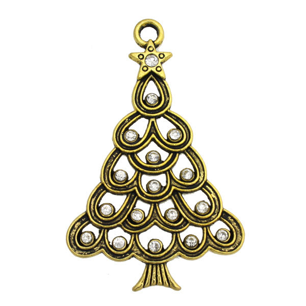 CHRISTMAS TREE 56 X 36 MM GOLD - 1 PCS