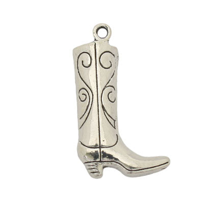 BOOT CHARM 22 MM SILVER - 15 PCS