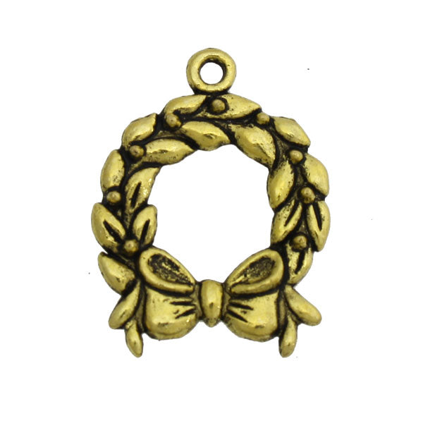 CHRISTMAS WREATH 25 MM GOLD - 10 PCS