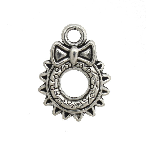 CHRISTMAS WREATH 18 MM SILVER - 20 PCS