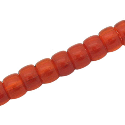 8 X 6 MM RONDELLE GLASS BEADS ORANGE/RED - 70 PCS
