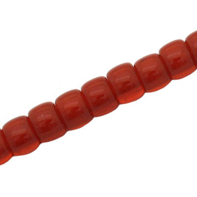 8 X 6 MM RONDELLE GLASS BEADS TRANSPARENT RED - 70 PCS