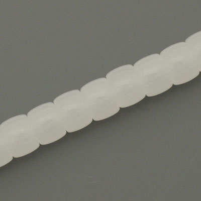 8 X 6 MM RONDELLE GLASS BEADS TRANSPARENT WHITE - 70 PCS