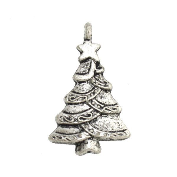CHRISTMAS TREE 30 MM SILVER - 8 PCS