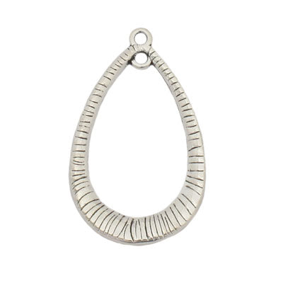 35 MM SILVER TEARDROP CONNECTORS - 10 PCS