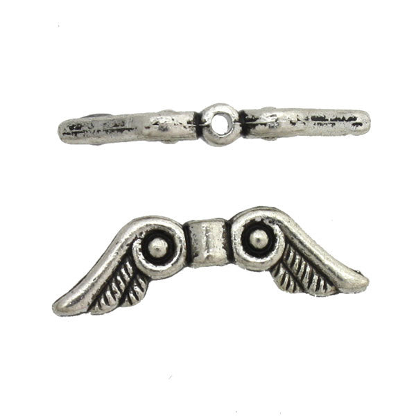ANGEL WINGS 24 MM SILVER - 15 PCS