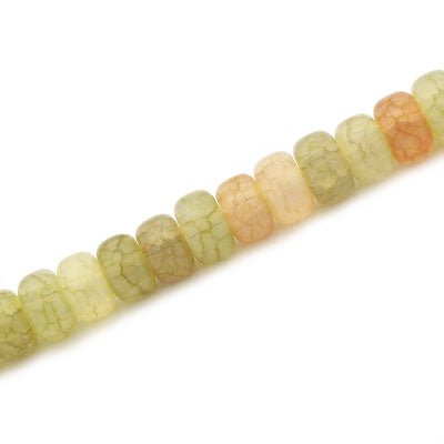 6 X 3.5 MM RONDELLE CRACKLE MIX / OLIVE - 100 PCS