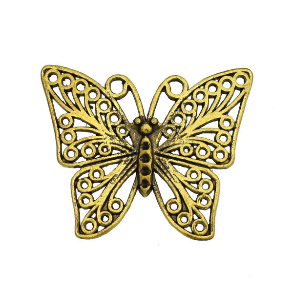 BUTTERFLY 32 X 40 MM GOLD - 3 PCS