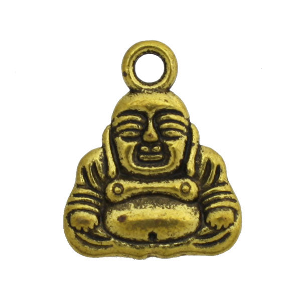 BUDDHA CHARM 20 MM GOLD - 10 PCS