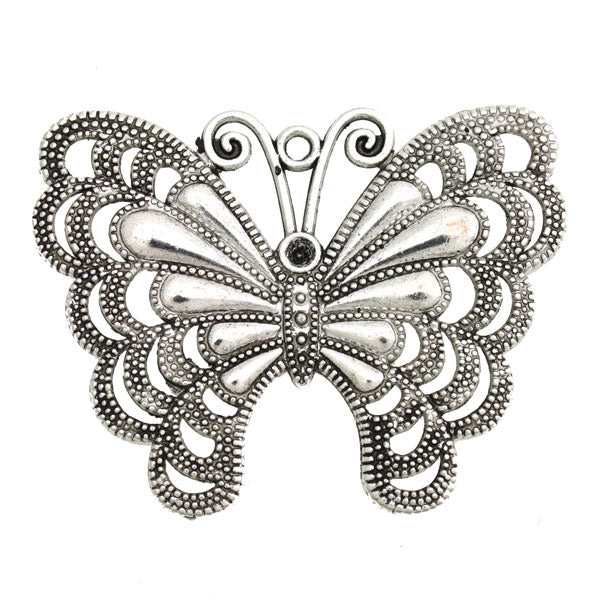 BUTTERFLY 50 X 62 MM SILVER - 2 PCS
