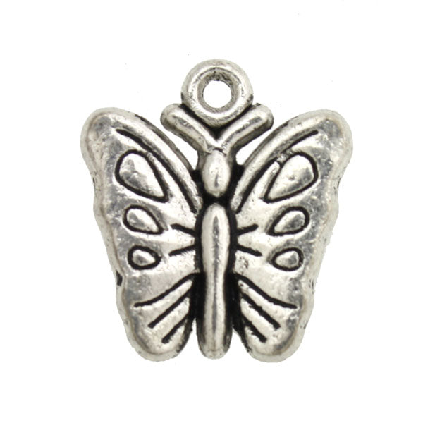 BUTTERFLY 18 MM SILVER - 10 PCS