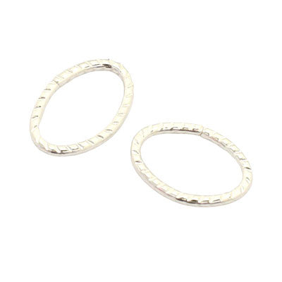 14 X 10 MM SILVER OVAL RING - 28 PCS