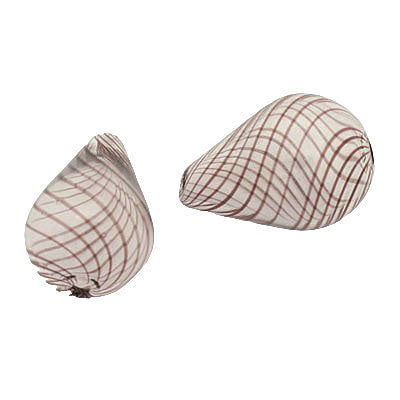 26 MM GLASS HOLLOW TEARDROP BEAD CLEAR - PLUM - 1 PCS