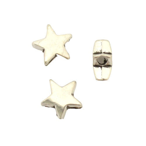 7.5 MM SILVER STAR BEADS - 30 PCS
