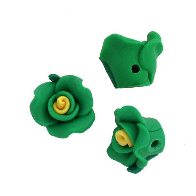 13 MM POLYMER CLAY FLOWER BEADS - 12 PCS