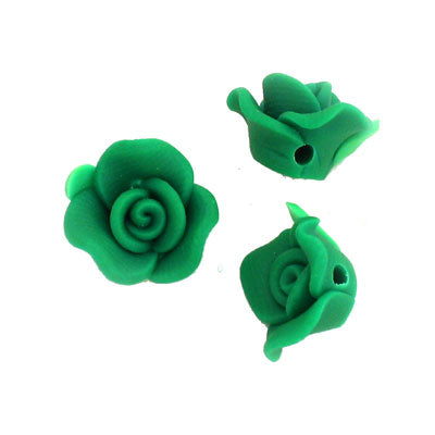 12 MM POLYMER CLAY FLOWER BEADS - 12 PCS