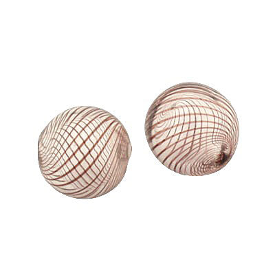 14 MM GLASS HOLLOW ROUND BEAD CLEAR - BROWN - 1 PCS