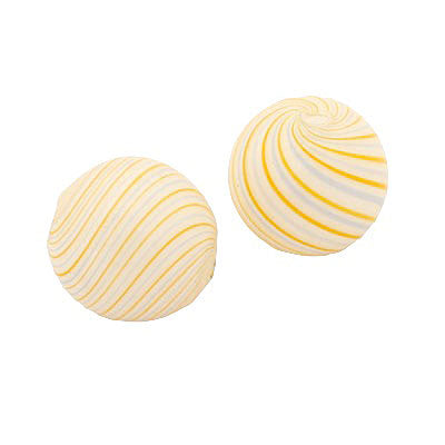 16 MM GLASS HOLLOW ROUND BEAD WHITE - ORANGE - BLUE - 1 PCS