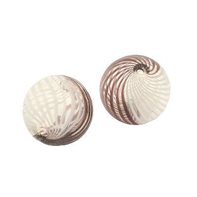 18 MM GLASS HOLLOW ROUND BEAD CLEAR - WHITE - BROWN - 1 PCS