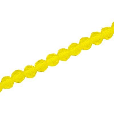 6MM FACETED ROUND CRYSTAL BEADS - APPROX 98/PCS - YELLOW
