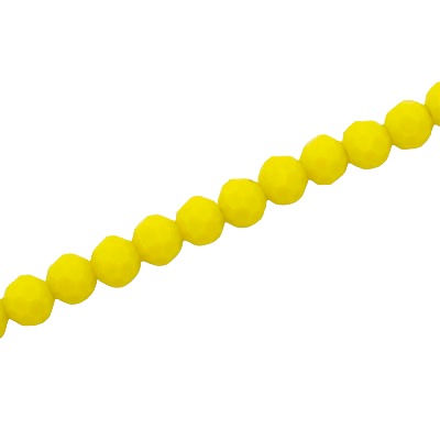 6MM FACETED ROUND CRYSTAL BEADS - APPROX 98/PCS - OPAQUE YELLOW